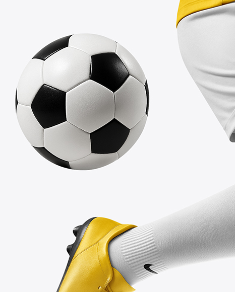 Woman Wearing Soccer Jersey and Shorts Mockup