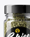 Glass Spice Jar with Dried Basil Mockup