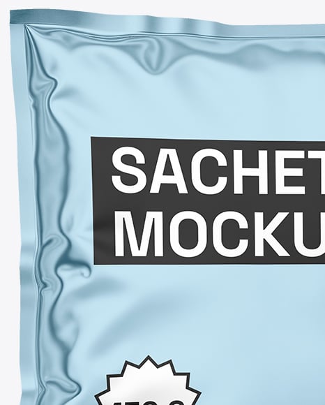 Glossy Metallic Sachet Mockup