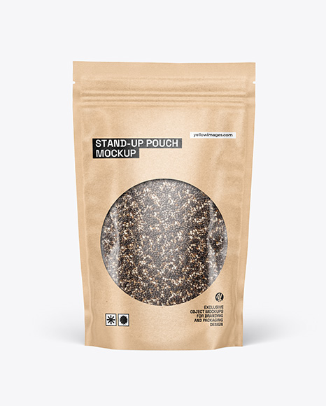 Stand-Up Pouch w/ Chia Seeds Mockup