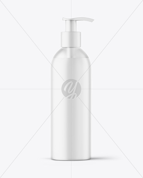 Frosted Cosmetic Bottle with Pump Mockup
