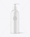 Frosted Cosmetic Bottle with Pump Mockup
