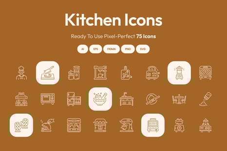 Kitchen Icon Art Set
