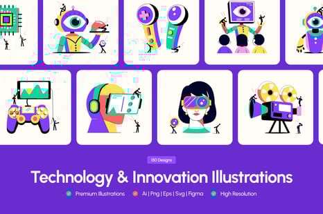Technology and Innovation Illustrations Bundle - Illustrations