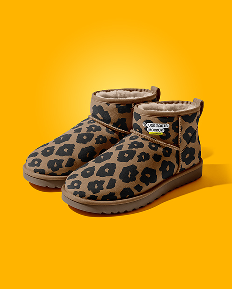 Pair of Women's UGG Boots Mockup