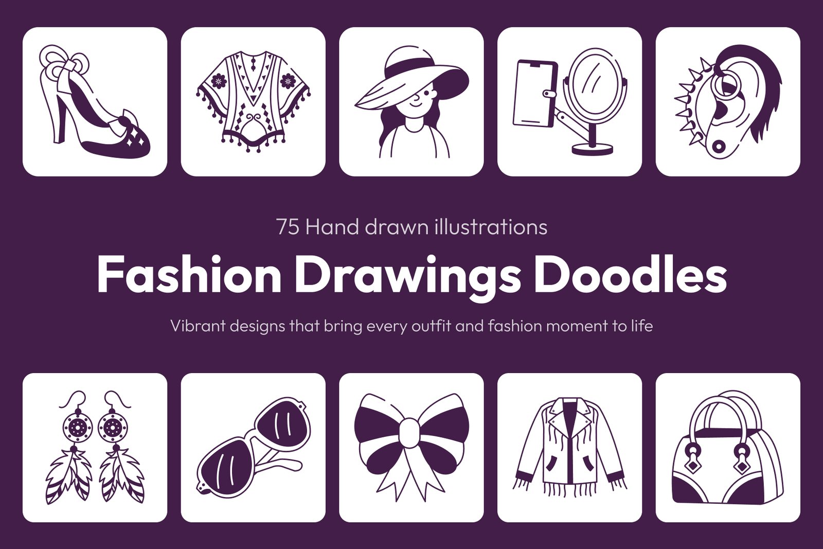 Fashion Drawings Illustration Set