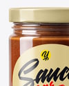 Clear Glass Jar with Chocolate Fudge Sauce Mockup