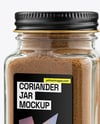 Square Glass Jar with Grounded Coriander Mockup