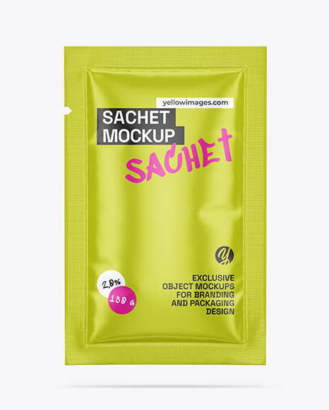 Glossy Sachet Mockup