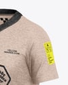 Kids Heather V-Neck T-Shirt Mockup - Half Side View