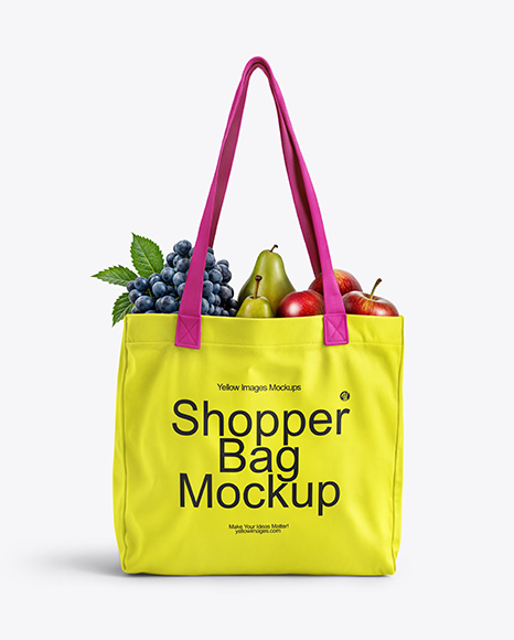 Shopper Bag with Fruits Mockup
