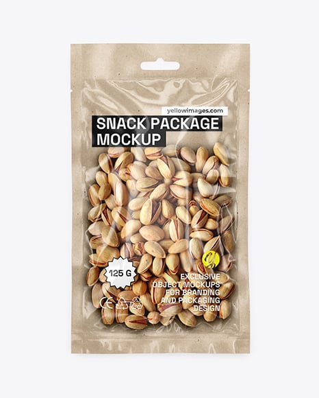 Kraft Package with Pistachios Mockup - Packaging mockups