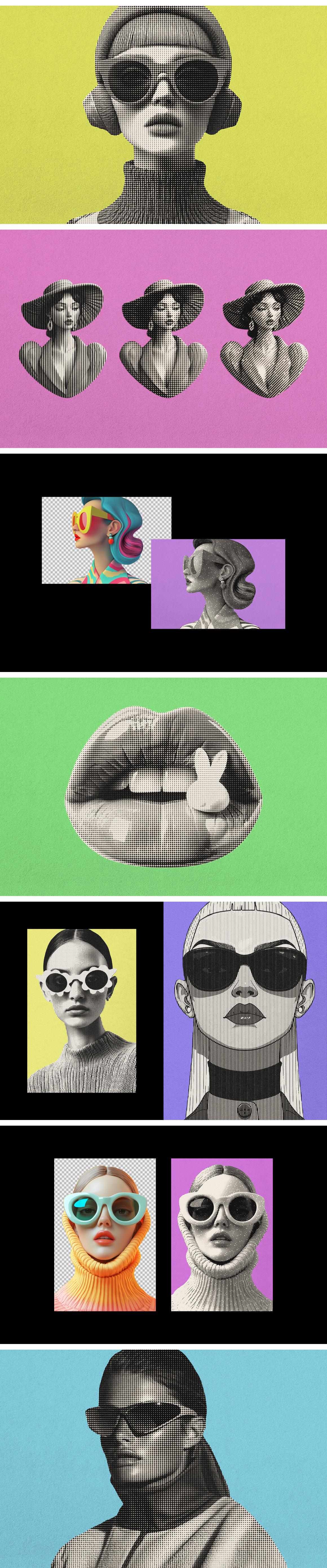 Halftone Patterns Photo Effect