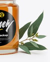 Glass Jar with Eucalyptus Honey Mockup