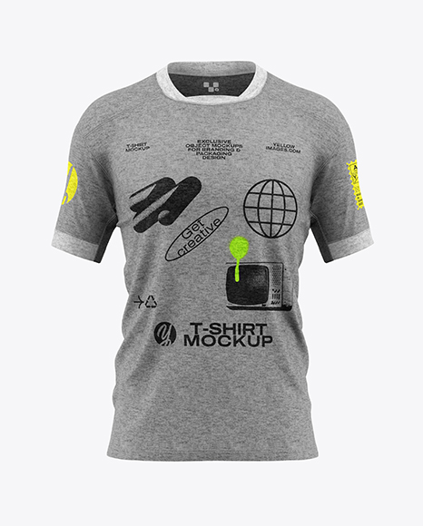 Heather T-Shirt Mockup - Front View