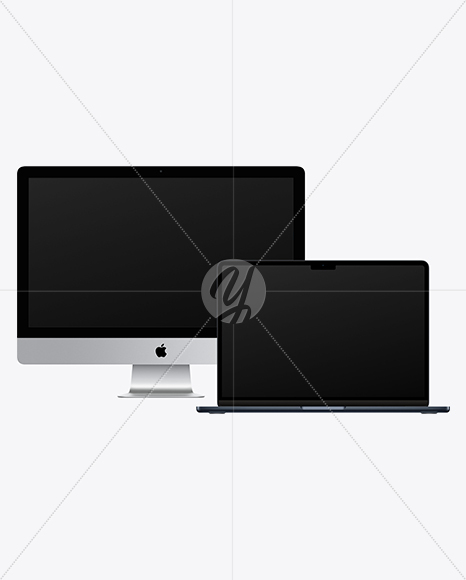 Apple IMac with Macbook Mockup