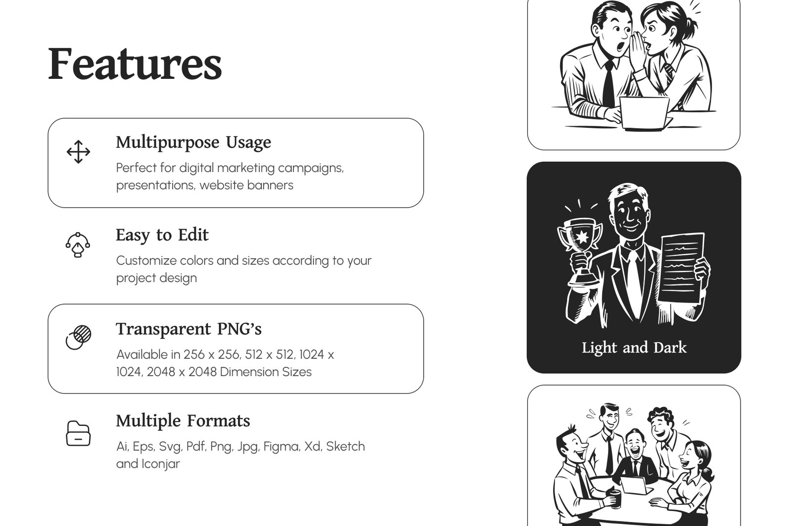 Business Drawing Illustration Set