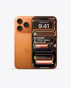 Two iPhone 17 Pro Max Cosmic Orange Mockup