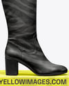 Women's High-Knee Boot on Shoe Box Mockup