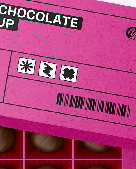 Kraft Box of Chocolate Sweets Mockup