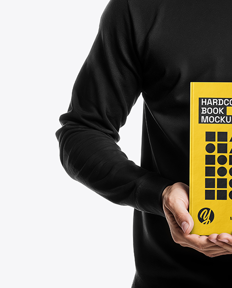 Man Holding Book Mockup