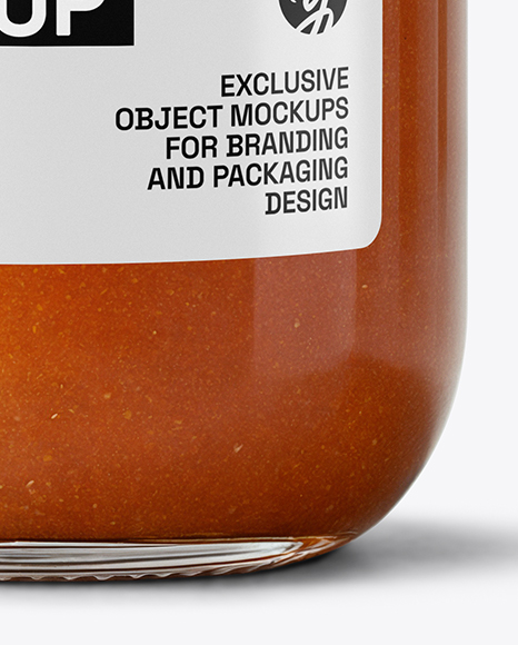 Glass Jar with Lobster Bisque Mockup