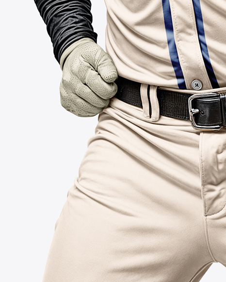 A Black Man Wearing a Full Baseball Kit with Bat Mockup