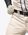 A Black Man Wearing a Full Baseball Kit with Bat Mockup