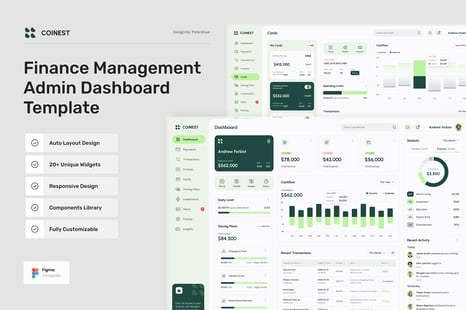 Coinest - Finance Management Dashboard - UX & UI Kits