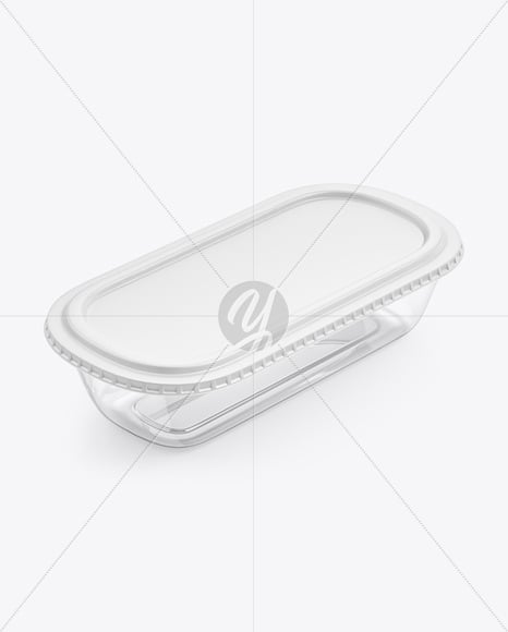 Clear Plastic Container with Matte Plastic Lid Mockup