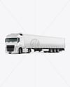 Semi Trailer Truck Mockup - Front Half Side View