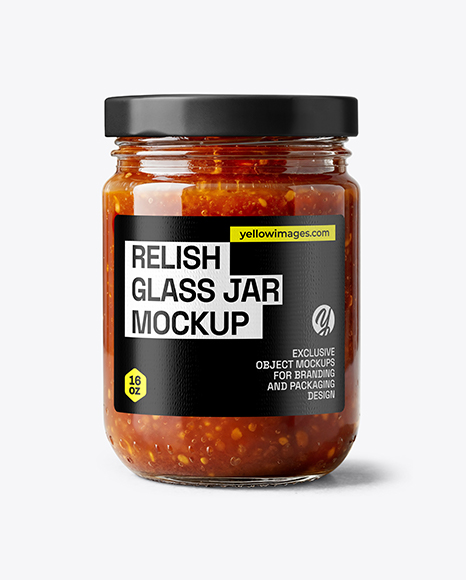 Jar with Sweet Relish Sauce Mockup