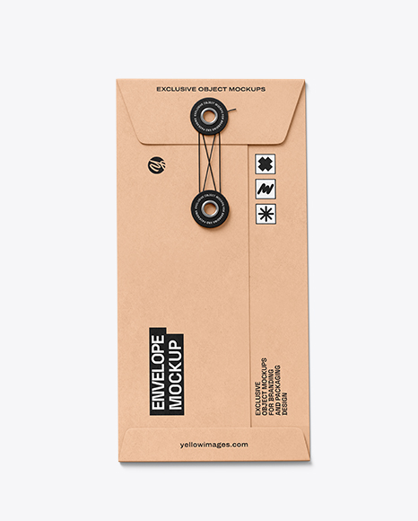 Kraft Paper Envelope with String Mockup