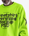 Elderly Black Man Wearing Sweatshirt and Pants Mockup