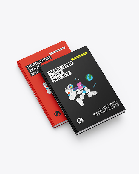 Two Hardcover Books Mockup