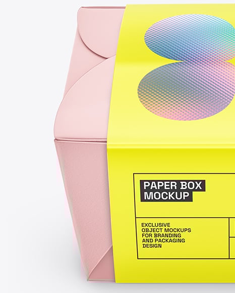 Paper Box in Glossy Sleeve Mockup