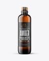 Amber Bottle with Cork Mockup