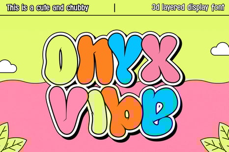 Onyx Vibe - 3d 90s layered display font - Bold font