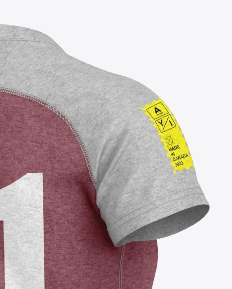 Heather T-Shirt Mockup - Back Half Side View