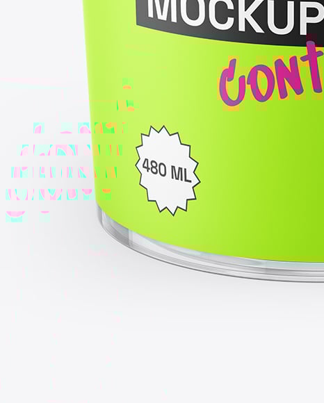 Clear Plastic Bucket with Handle Mockup