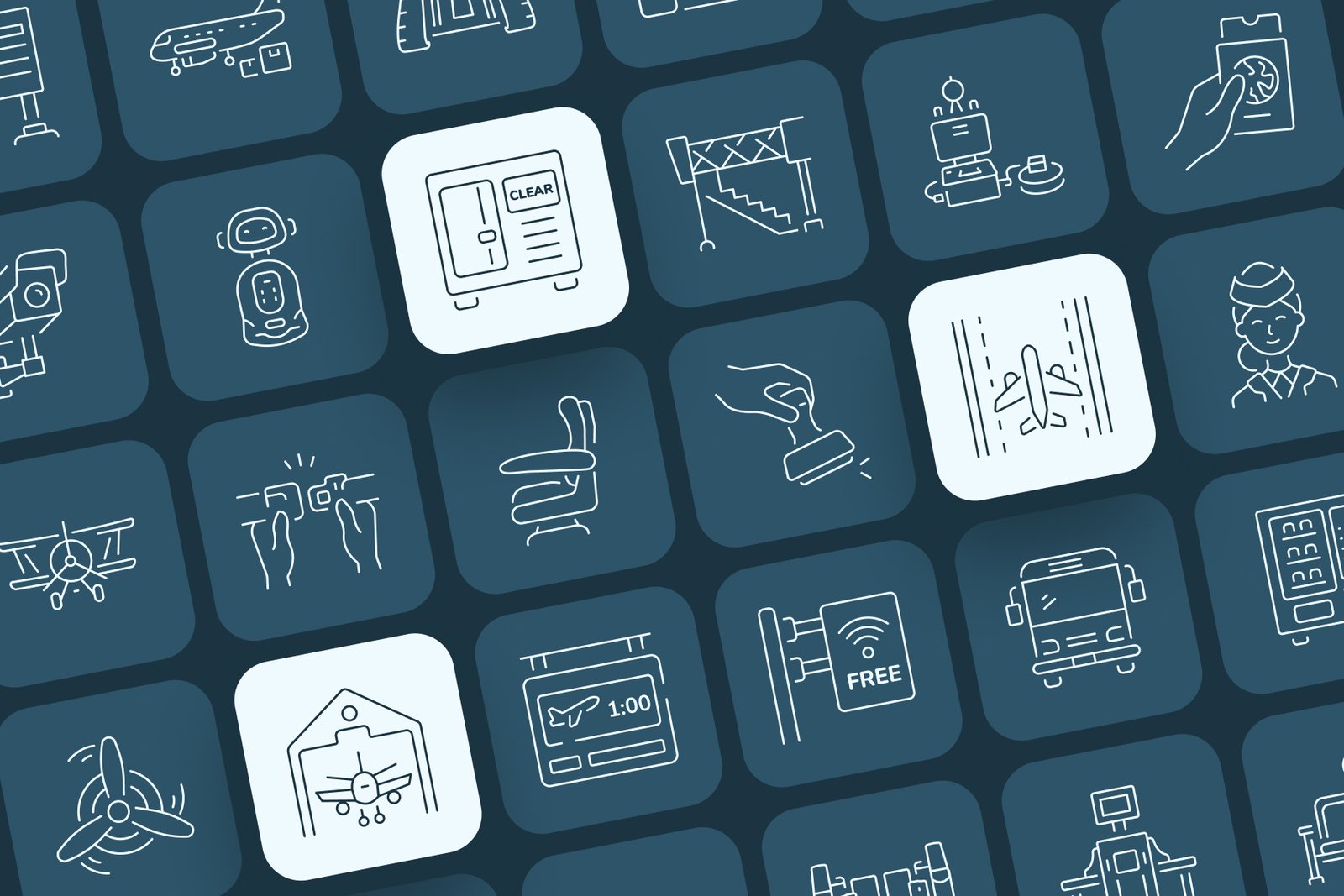 Airport Icon Art Set