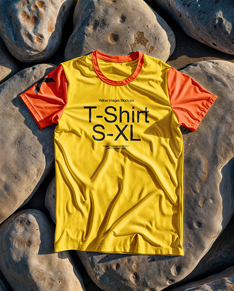 T-Shirt on Stones Mockup