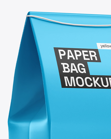 Paper Bag with Label Mockup – Half Side View