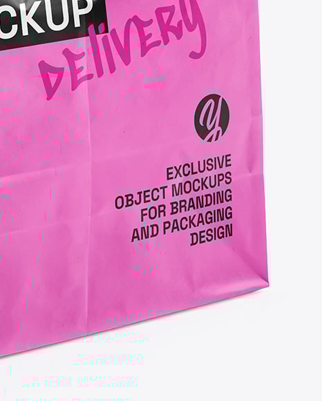 Paper Bag with Sticker Label Mockup