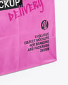 Paper Bag with Sticker Label Mockup