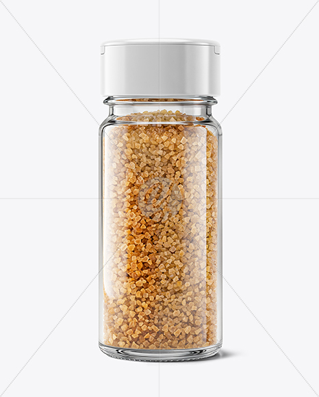 Glass Jar with Smoked Sea Salt Mockup