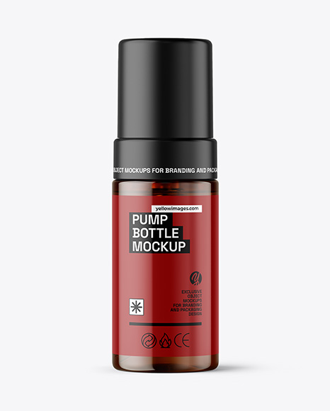 Amber Foam Pump Bottle with Box Mockup