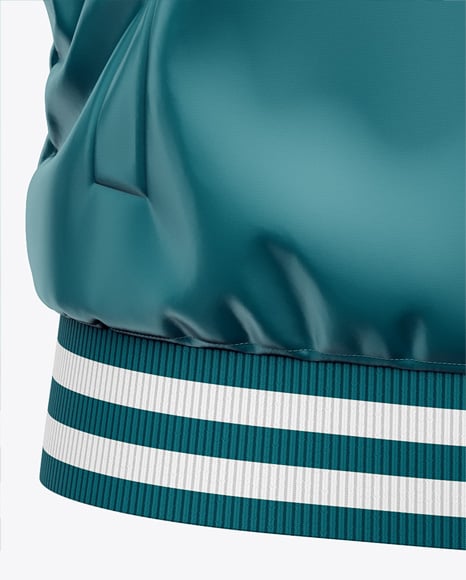 Satin Varsity Zip-Up Jacket Mockup