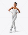 Woman Wearing Vintage Fitness Outfit Mockup