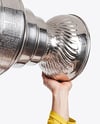 Ice Hockey Player with Stanley Cup Mockup